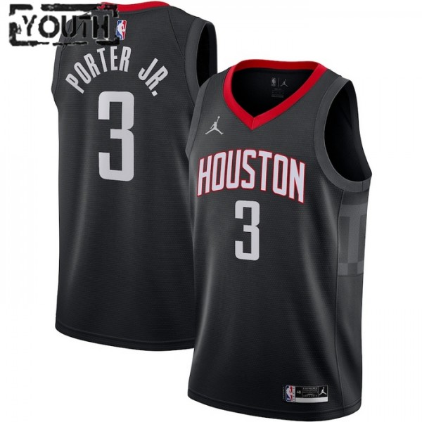 Houston Rockets Trikot Kevin Porter JR 3 Jordan 2022-23 Statement Edition Schwarz Swingman - Kinder Houston Rockets Trikot Kevin Porter JR 3 Jordan 2022-23 Statement Edition Schwarz Swingman - Kinder